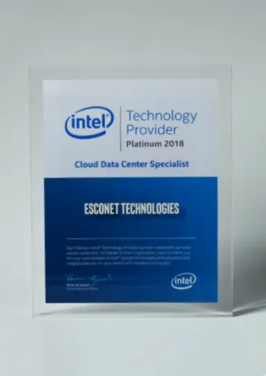 Cloud Data Center Specialist award by Intel